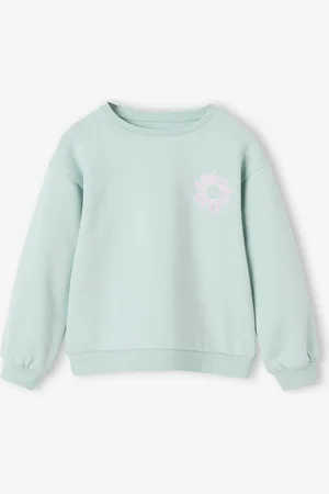 Vertbaudet Basic meisjessweater met motief hemelsblauw