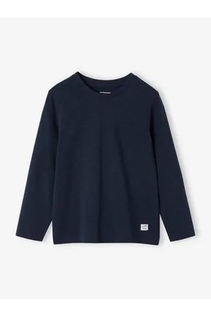 Vertbaudet Personaliseerbare gekleurd T-shirt voor jongens met lange mouwen marineblauw
