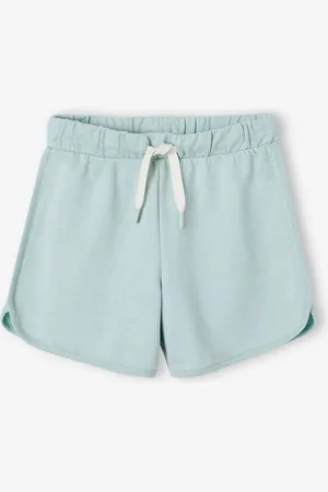 Vertbaudet Meisjessportshort in fleece blauwgroen