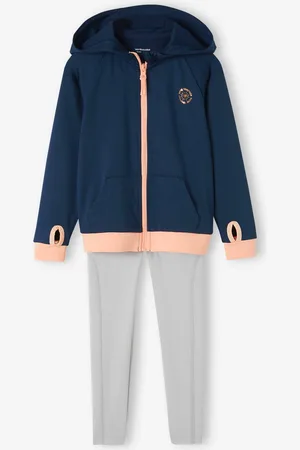 Vertbaudet Sportset voor meisjes met sweater met rits en technische legging marineblauw