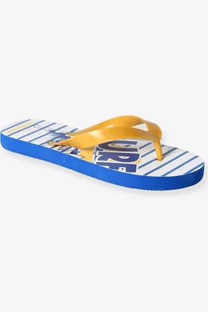 Vertbaudet Slippers met opdruk voor kinderen blauw, bedrukt