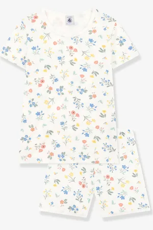 Petit Bateau Pyjamashort voor meisjes wit, bedrukt
