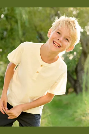 Vertbaudet Basic jongensshirt met Tunesische halslijn ecru