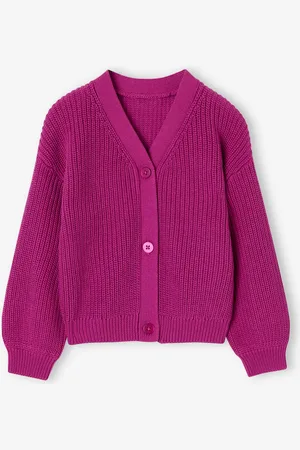 Vertbaudet Meisjesvestje van kabeltricot donkerpaars