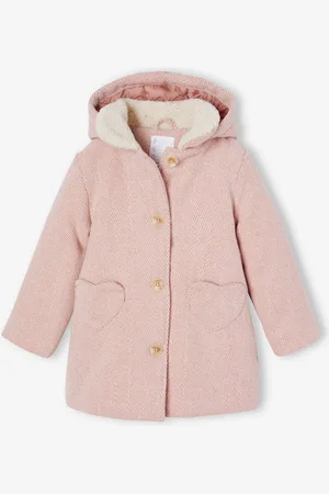 Vertbaudet Mantel met capuchon voor meisjes roze (poederkleur)