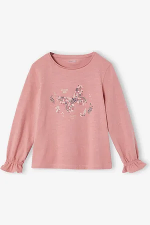 Vertbaudet Romantisch meisjesshirt met decoratief motief rouge