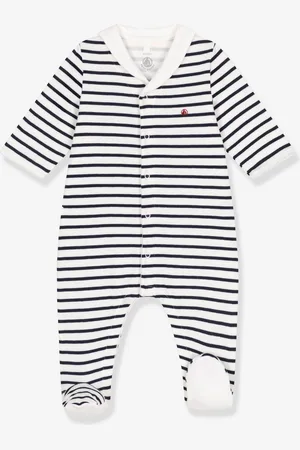 Petit Bateau Pyjama in tubique marineblauw, gestreept