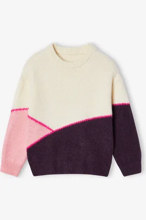 Vertbaudet Meisjestrui met colorblock snoepjesroze
