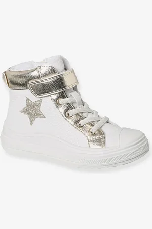 Vertbaudet Hoge sneakers voor meisjes met rits en veters wit