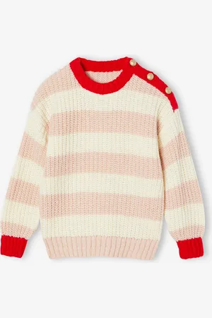 Vertbaudet Matchy matchy gestreepte meisjestrui familie-capsulecollectie roze, gestreept