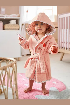 Vertbaudet Personaliseerbare babybadjas JARDIN DES ABEILLES roze