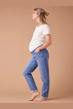 Envie de Fraise Mom jeans voor zwangere vrouwen met afneembare band stone