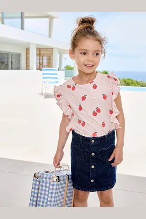Vertbaudet Jeans meisjesrok met knopen ongewassen denim