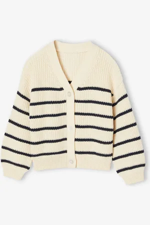 Vertbaudet Meisjesvestje van kabeltricot ecru