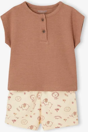 Vertbaudet Geboorteset: Tunesisch T-shirt + babyshort mokka