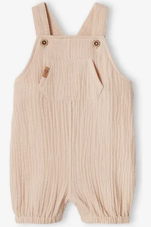 Vertbaudet Newborn salopette van gevoerd hydrofiel katoen beige
