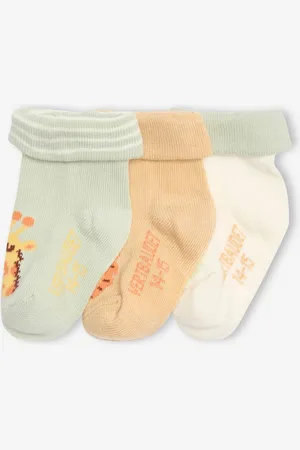 Vertbaudet Set van 3 paar "savanne" babysokken ecru