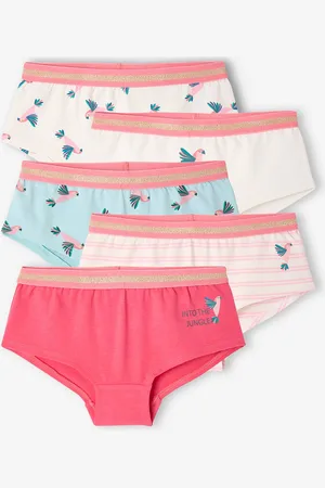 Vertbaudet Set van 5 jungle shorts voor meisjes fuchsia