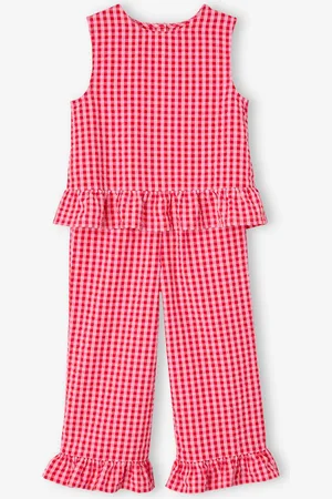 Vertbaudet Meisjesset blouse + 7/8e broek snoepjesroze