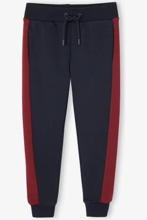 Vertbaudet Joggingbroek voor jongens met contrasterende strepen marineblauw