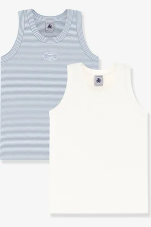 Petit Bateau Set van 2 katoenen tanktops voor kinderen wit