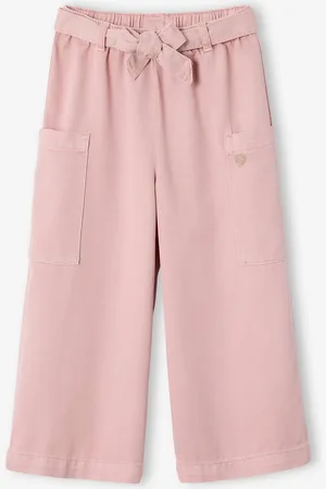 Vertbaudet Wijde driekwartsbroek in Tencel® voor meisjes rozen