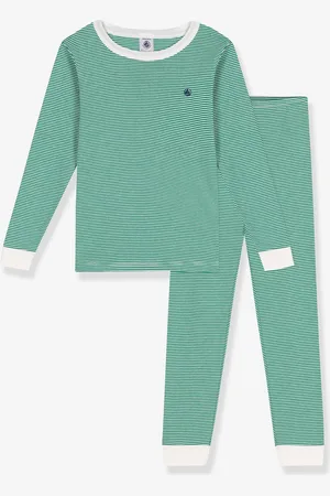 Petit Bateau Pyjama voor kinderen in katoen met strepen ® groen, gestreept