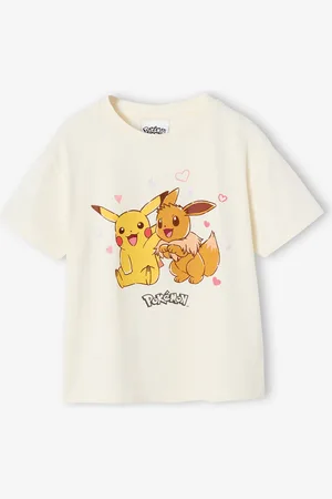 Pokemon Meisjesshirt Pikachu en Evoli Pokemon® ecru