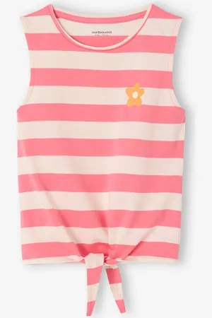 Vertbaudet Bedrukte tanktop met knoop voor meisjes rozen