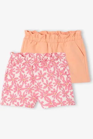 Vertbaudet Set van 2 meisjesshorts koraal
