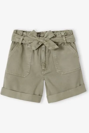 Vertbaudet Meisjesshort in paperbag-stijl kaki