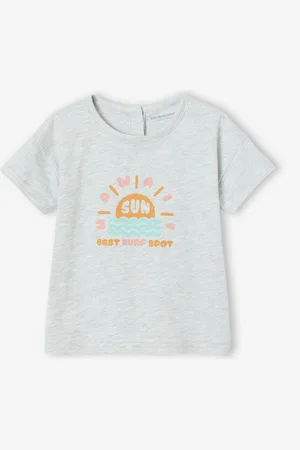 Vertbaudet T-shirt met Hawai-print voor baby gemêleerd grijs