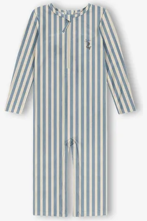 Konges Sløjd Gestreepte onesie Aster blauw, gestreept