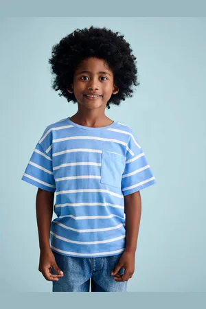 Vertbaudet Aanpasbaar jongensshirt met strepen blauw