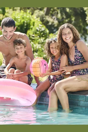 Vertbaudet Badpak met print voor meisjes familiecollectie inktblauw