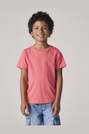 Vertbaudet Personaliseerbare gekleurd jongensshirt met korte mouwen koraal