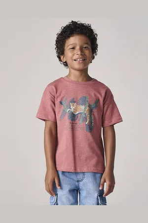 Vertbaudet Jongensshirt met natuurmotief terracotta