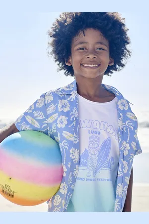 Vertbaudet Jongensshirt Dip & Dye blauwgroen