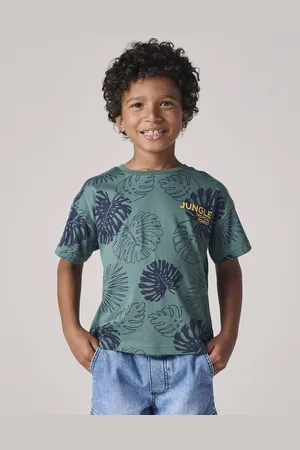 Vertbaudet Jongensshirt met grafische motieven en korte mouwen groen, bedrukt