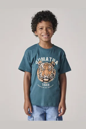 Vertbaudet Jongensshirt met tijgermotief dennen