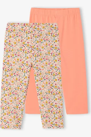 Vertbaudet Set van 2 korte meisjesleggings ecru