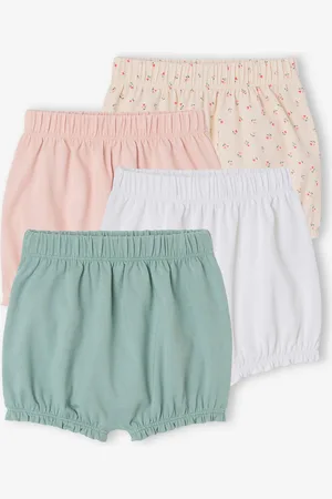 Vertbaudet Set van 4 meisjesshorts voor pasgeborene lichtroze
