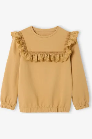 Vertbaudet Sweater voor meisjes met borduurwerk zandbeige