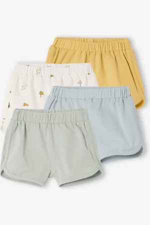 Vertbaudet Set van 4 jongensshorts voor pasgeborene blauw