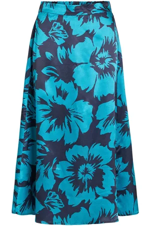VILA Dames Midi rokken - Gebloemde High-waist Rok