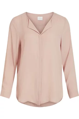 VILA Dames Overhemden - High Low Split-neck Overhemd