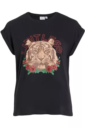 VILA Dames Geprinte Overhemden - Print Katoenen T-shirt