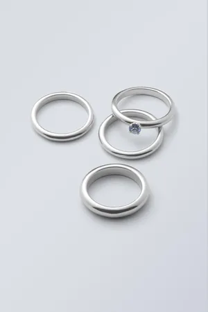 Weekday 4-pack Crush Ring Set