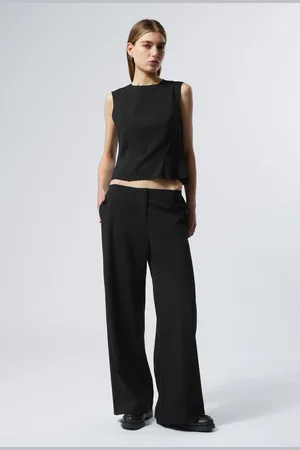 Weekday Cut-Off Waistband Frayed Suiting Trousers
