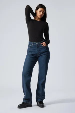 Weekday Rowe Super High Waisted Regular Straight Leg Jeans